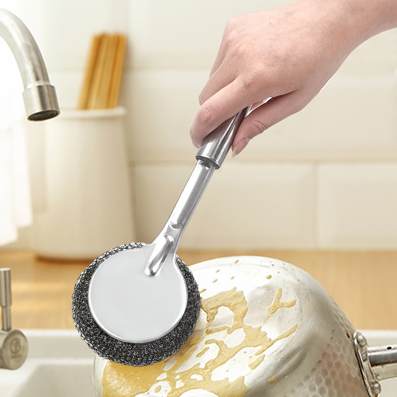atroom ฝอยขัดหม้อ กระทะ ด้ามยาว แปรงล้างหม้อสแตนเลส หัวแปรงถอดเปลี่ยนได้ ราคา ถูกที่สุด ดีลบีเคเค แกลเลอรีภาพที่ 4