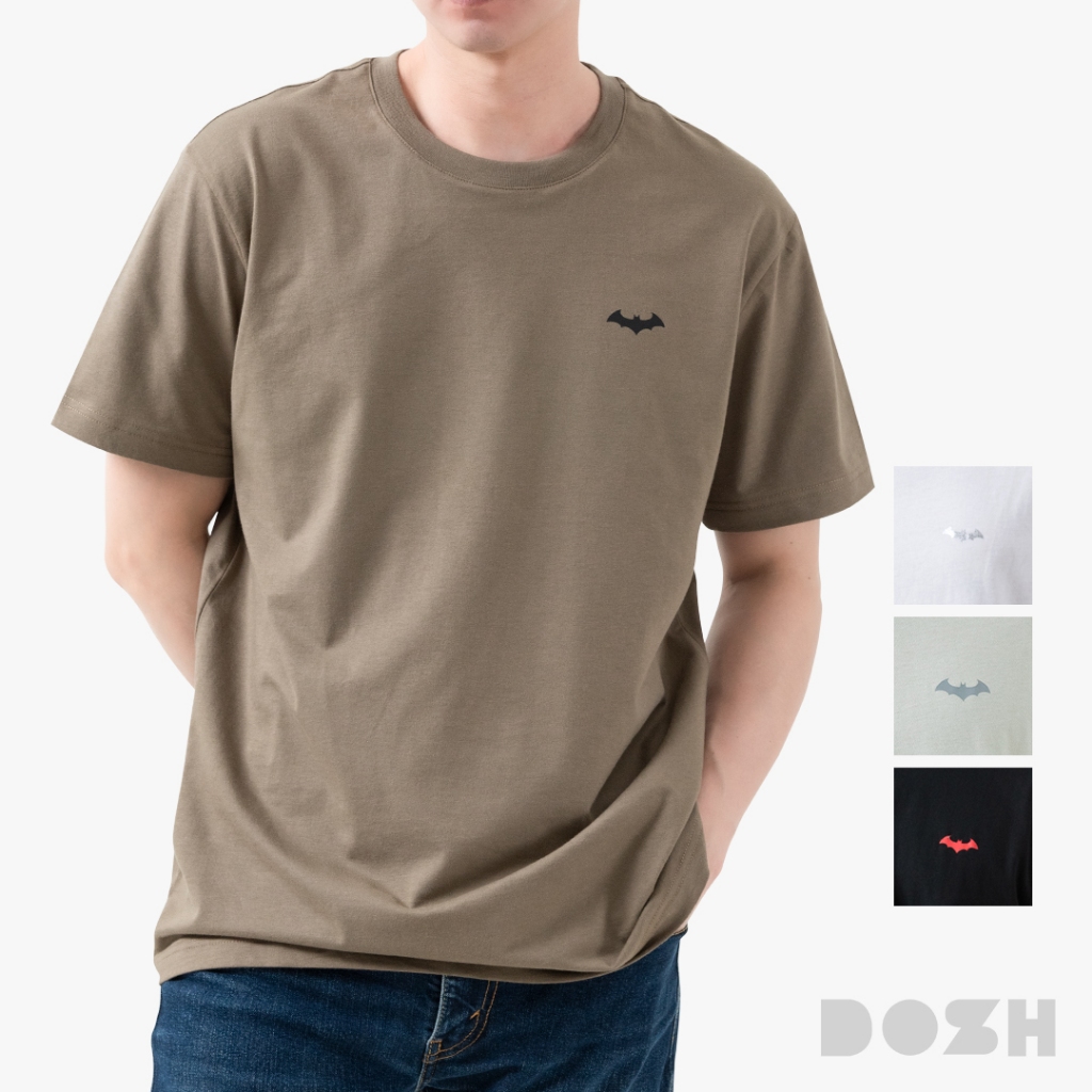 DOSH MEN'S BASIC T-SHIRTS BATMAN เสื้อยืดคอกลม 4สี (ดำ-ขาว-น้ำตาล-เทาเขียว) DBMT5252 (XS-2XL)