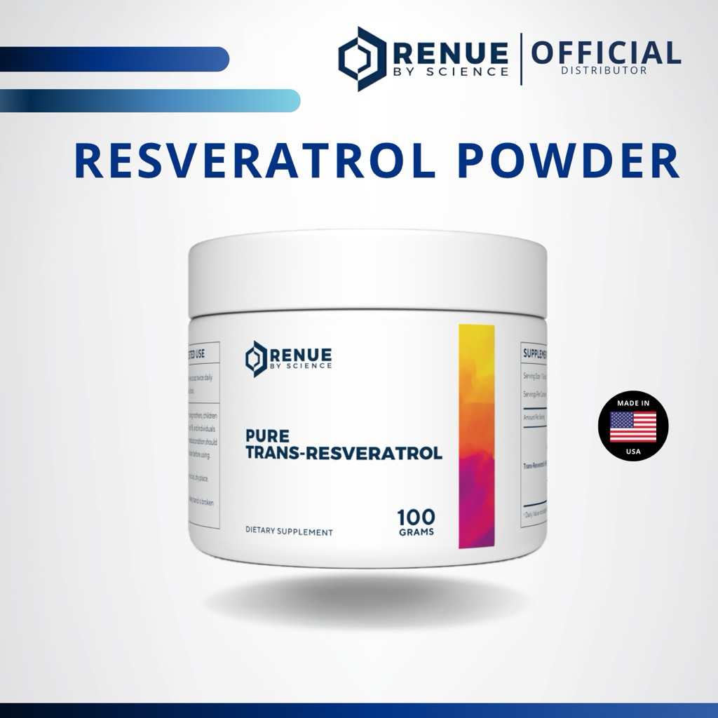 Resveratrol Powder (100 กรัม) RENUE BY SCIENCE แท้จาก USA เรสเวอราทรอล (Trans-Resveratrol)