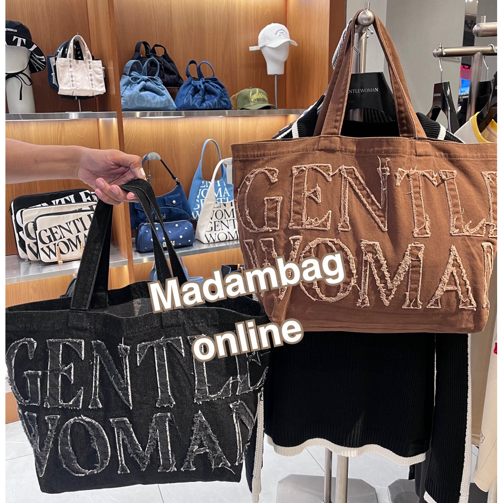 GENTLEWOMAN X CAREBEAR กระเป๋าผ้าแคนวาส กระเป๋าผ้าแคนวาส สะพายไหล่ สะพายข้าง (ร้าน Madambagonline)