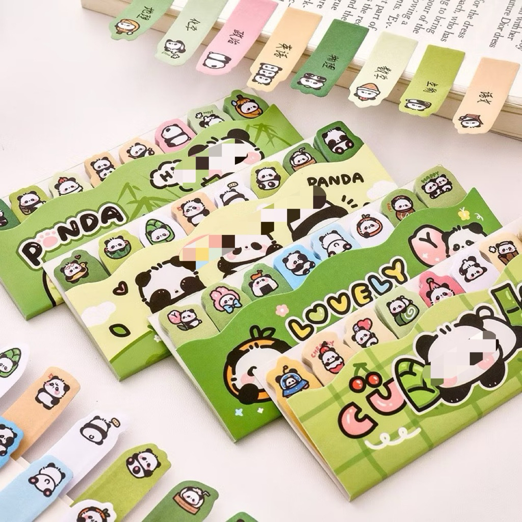 กระดาษโพสต์อิท หมีแพนด้า เตือนความจำ ตกแต่งสมุด (15*8=120แผ่น)