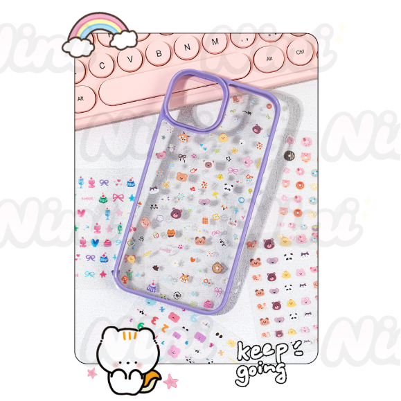 สติกเกอร์ตกแต่งเล็บและสติกเกอร์ติดโทรศัพท์ หนังสือสติกเกอร์การ์ตูน PET ขนาดเล็ก ดีไซน์ 1600+ น่ารัก - รูปที่ 4