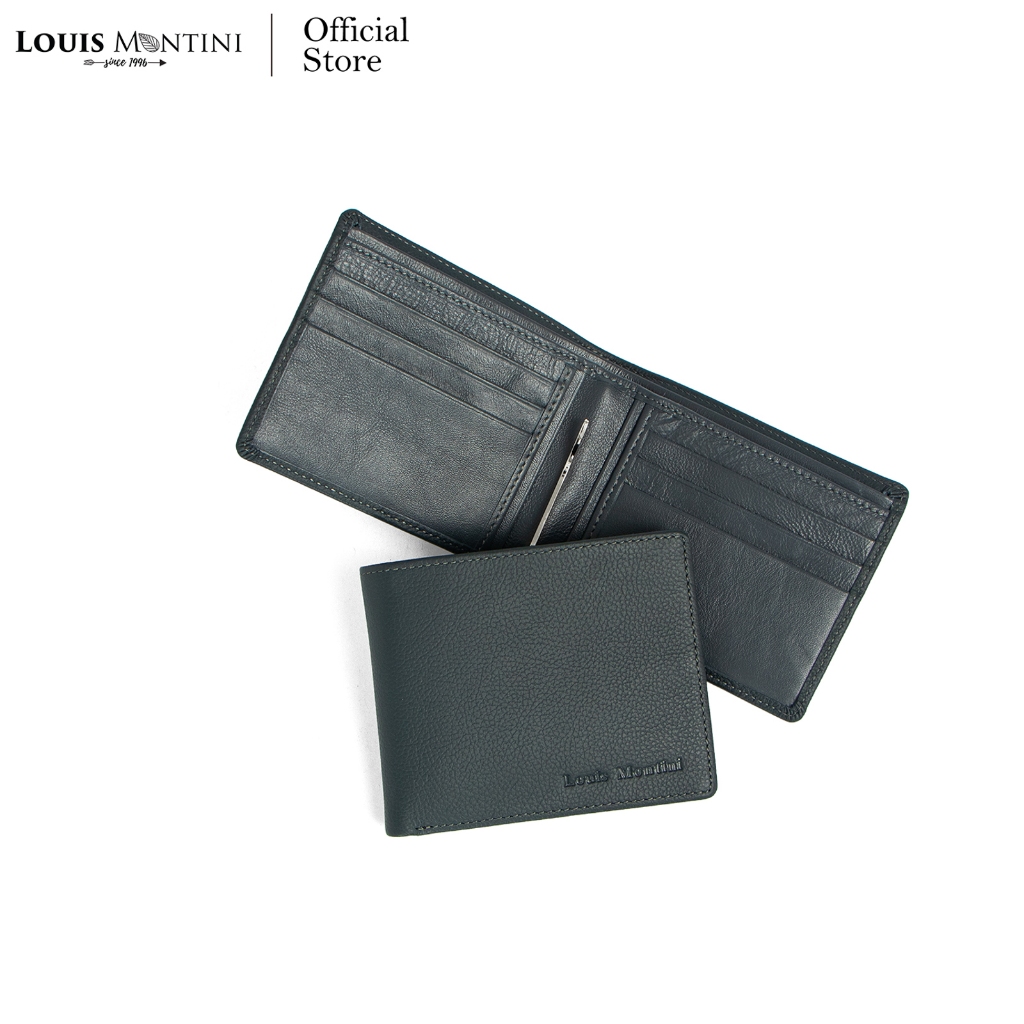 Louis Montini (Minimal Style) กระเป๋าสตางค์หนังวัวแท้ กระเป๋าผู้ชายหนังแท้ Men's Wallet TTM095