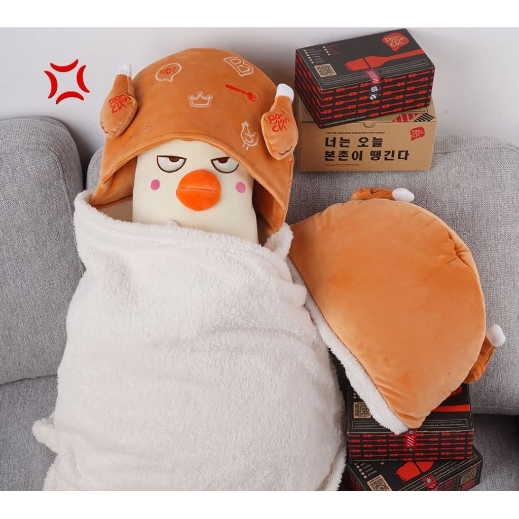 Bonchon Slipper blanket pillow หมอนผ้าห่ม รองเท้าเดินบ้าน น่องไก่ บอนชอน นุ่มนิ่ม