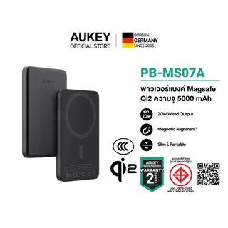 AUKEY Magnetic Wireless Power Bank Qi2 PB-MS Series พาวเวอร์แบงค์ ชาร์จไร้สาย 15W USB-C PD 20W/30W