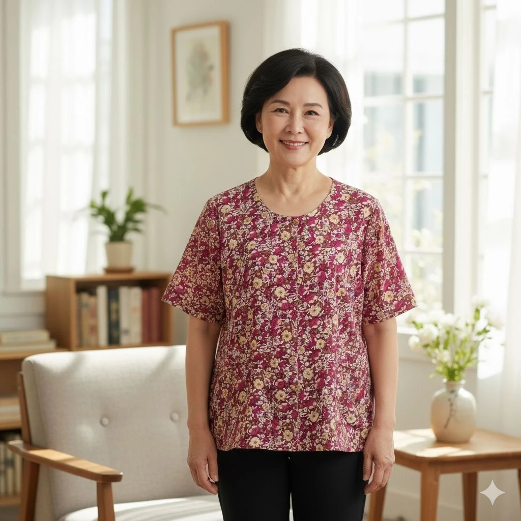 เสื้อคอกระเช้าลายดอก แขนสั้น Size M อก 40 ยาว 18 thumbnail 9