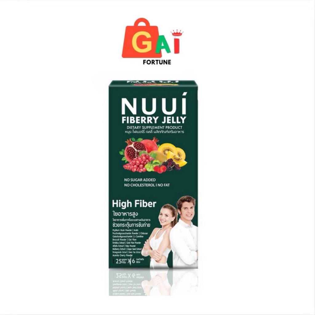 ใหม่! NUUI 1 กล่อง FIBERRY JELLY หนุย หนุยไฟเบอร์รี่เจลลี่ 1 กล่อง 10 ซอง