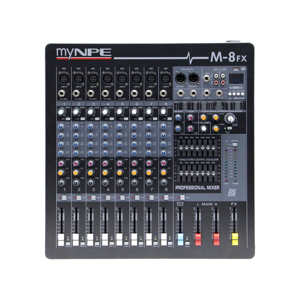 myNPE Stereo Mixer 8mono M-8FX (Bluetooth)