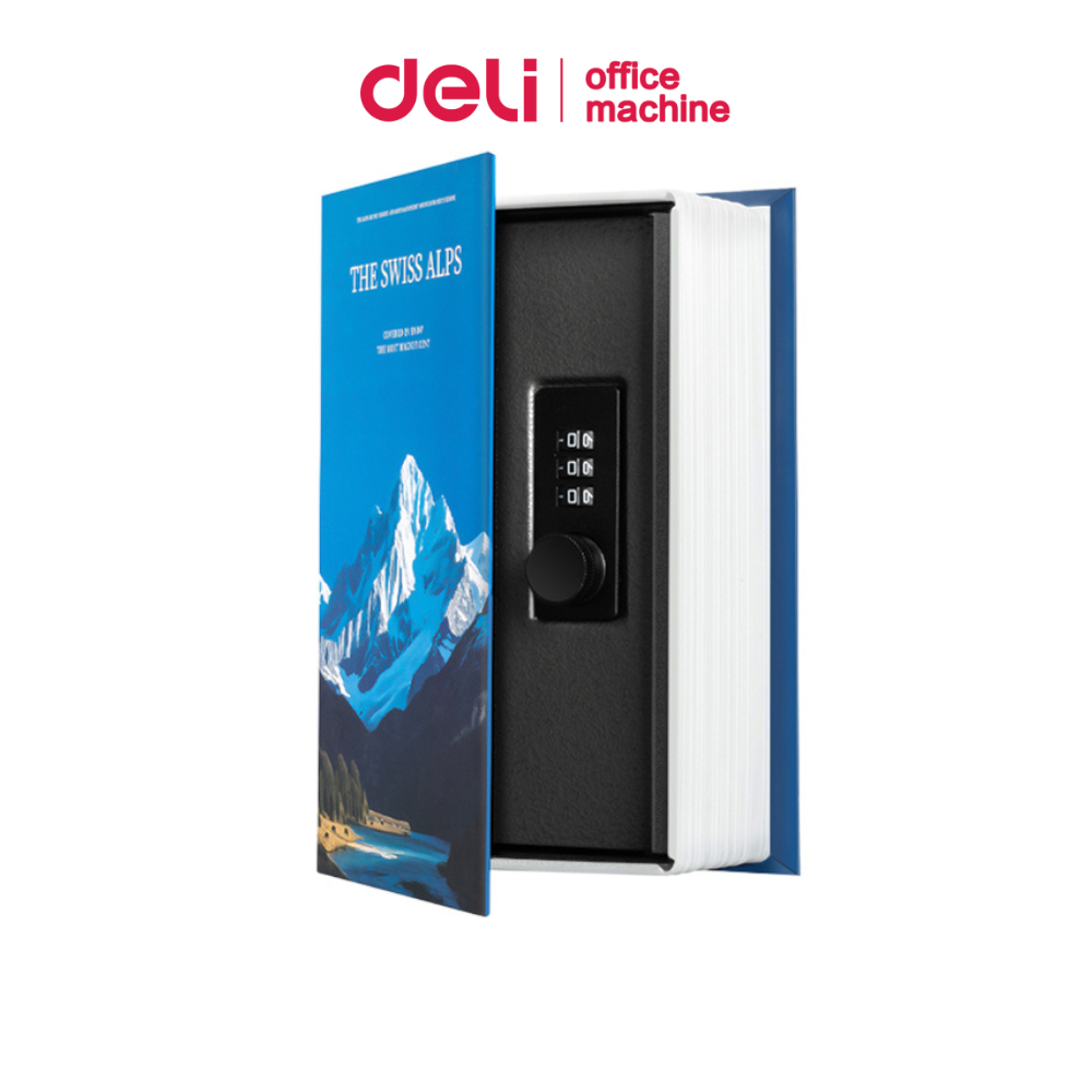 Deli เซฟสมุด เซฟหนังสือ ระบบล็อคและรหัส ที่เก็บของแบบเนียน มีช่องสอดธนบัตร Book Safe