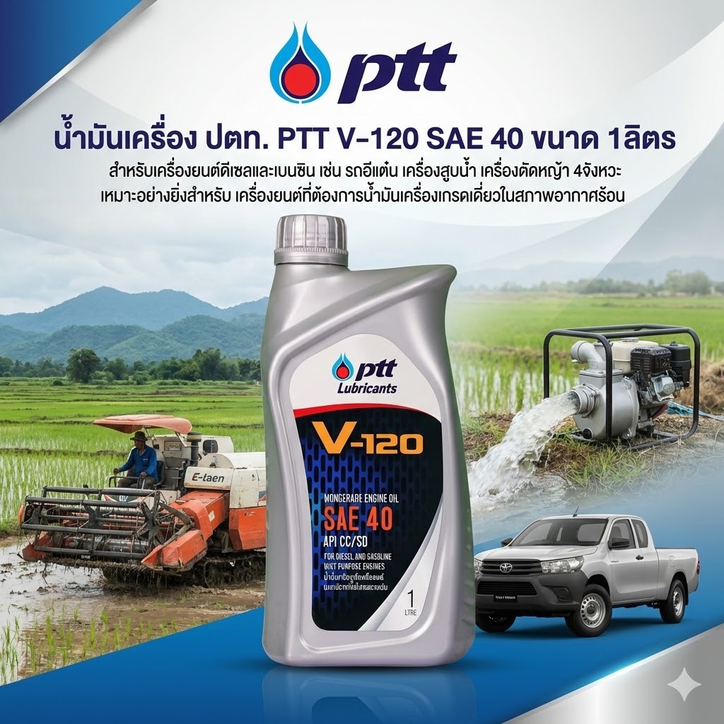 น้ำมันเครื่อง ปตท. V-120 SAE 40 [ 1 ลิตร ]