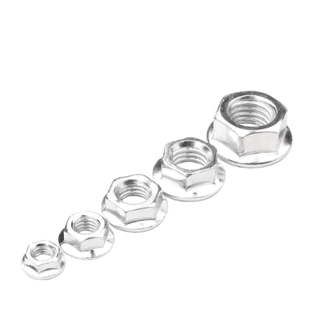 น็อตตัวเมียจานจักร 304 สแตนเลส เกลียวมิลหยาบ M3 M4 M5 M6 M8 M10 M12 DIN6923Stainless Steel Hexagon Serrated Flange Nuts