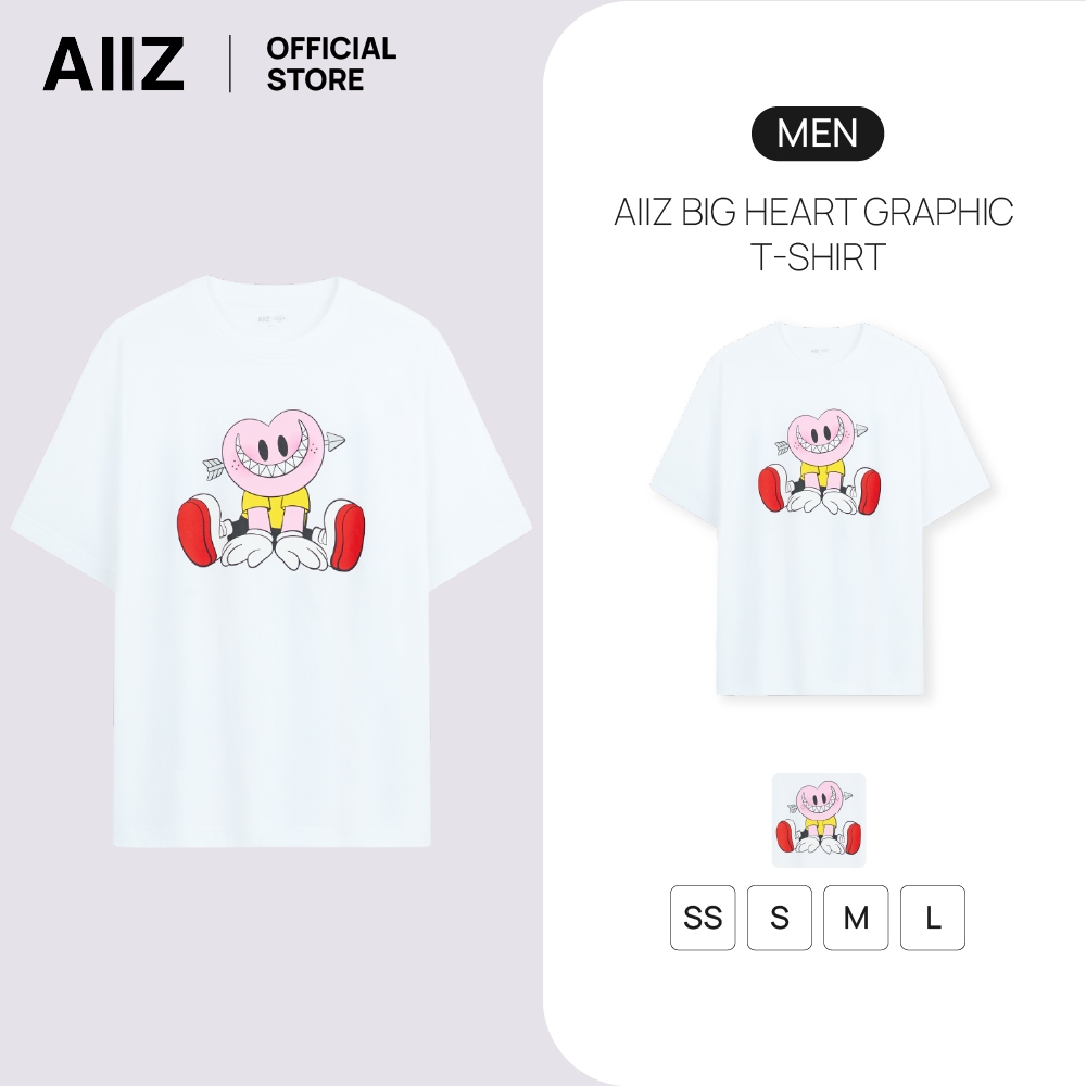 AIIZ เสื้อยืดแขนสั้นลายกราฟิก AIIZ Big Heart Graphic T-Shirt