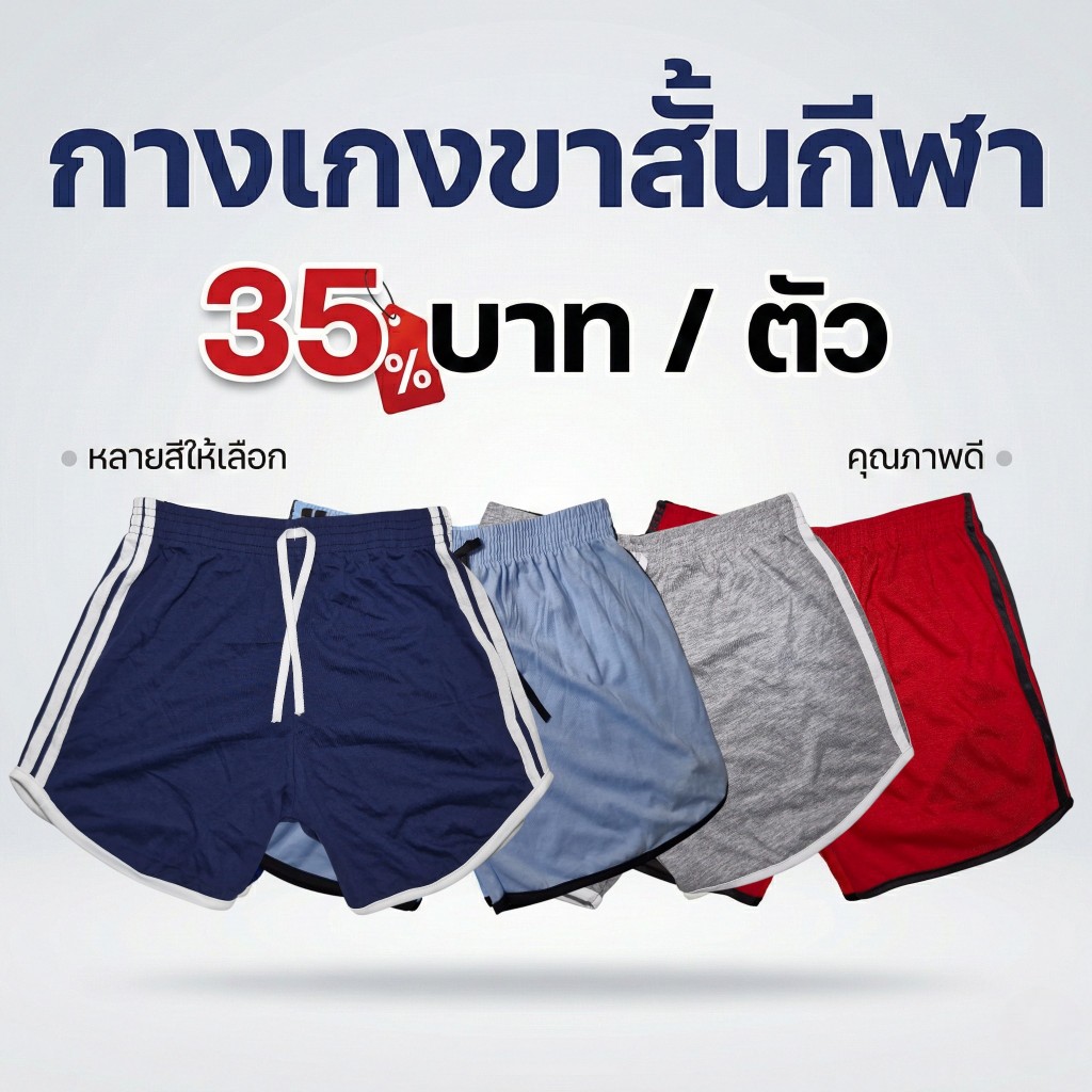 กางเกงขาสั้นกีฬา สายฝอ วินเทจ ผ้าดีมาก ใส่เที่ยว ใส่นอนได้หมด พร้อมส่ง ผลิตจากไทย