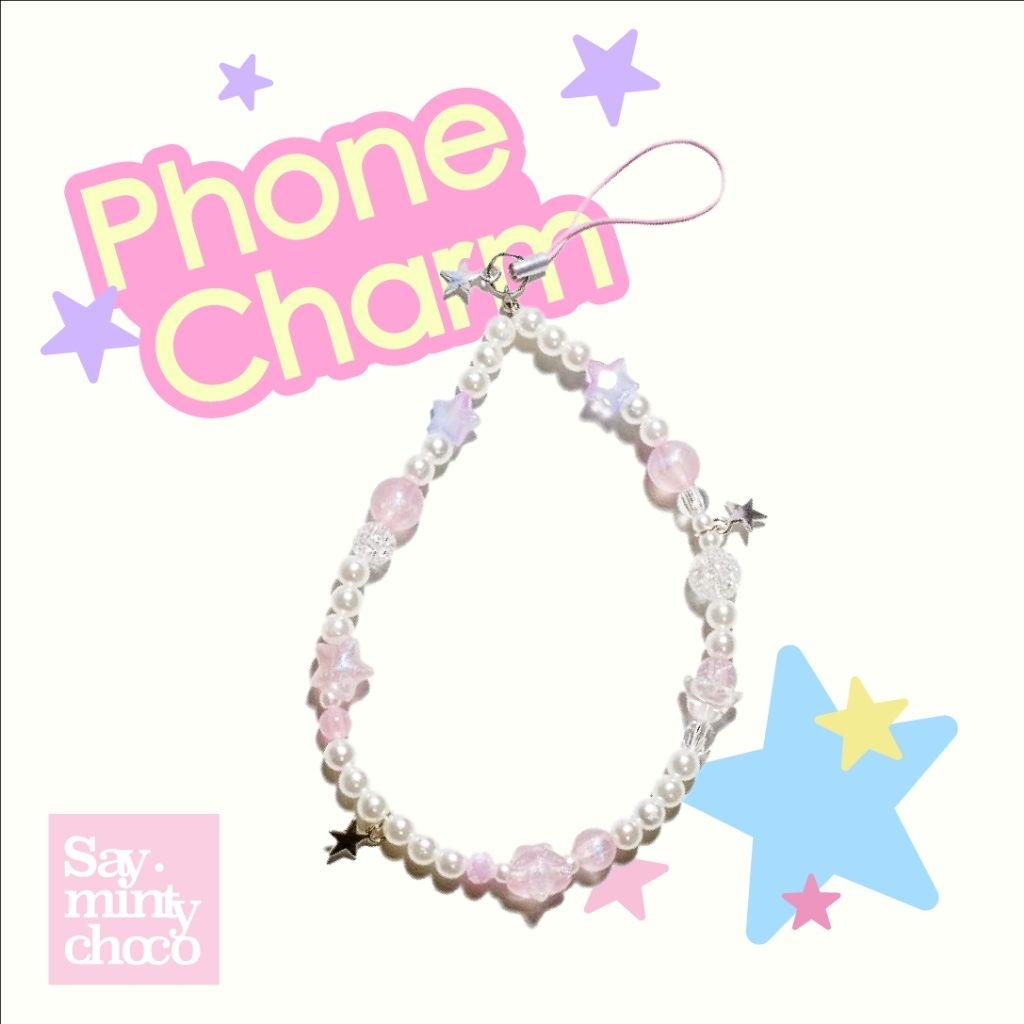 saymintychoco ☆° ♥ Phone Charm ⭐🩷 | keychain ที่ห้อยโทรศัพท์เจ้าหญิง คุณหนู สายคล้องมือถือ iphone airpods ( พร้อมส่ง )