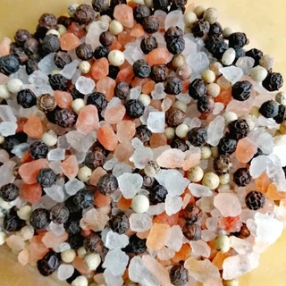 เกลือหิมาลัย​สีชมพู​ชนิดเม็ด​+พริกไทย​ขาว​+พริกไทย​ดำ​ ในขวด​บด​ ขนาด​ 100 กรัม​ ​(น้ำหนักสินค้า)​