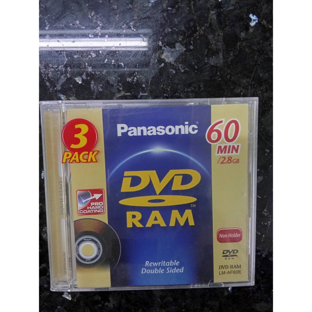 [หายาก] แผ่น Panasonic DVD-RAM (3 Pack) 2.8GB / 60 Min สำหรับกล้องวิดีโอและเครื่องบันทึก DVD