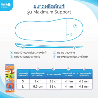 แผ่นรองเต็มฝ่าเท้า Maximum Support รองรับการเดิน วิ่งลดอาการปวดฝ่าเท้า