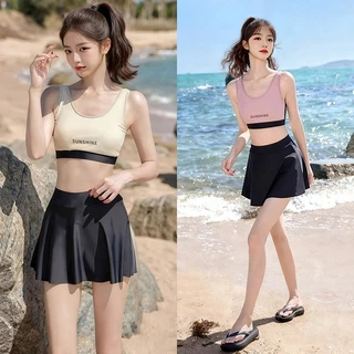 ชุดกีฬาว่ายน้ำ ชุดว่ายน้ำผู้หญิง เซ็ท4ชิ้น ชุดว่ายน้ำแขนยาว ชุดดำน้ำ พรางหุ่นสวย สำหรับผู้หญิง ส่งไวจากไทย