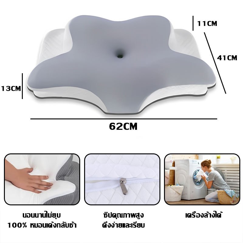 หลับสบาย 1 วินาที หมอนเมมโมรี่โฟม หมอนสุขภาพ หมอนเพื่อสุขภาพ หมอนหนุนสุขภาพ หมอนรองคอ กันตกหมอน หมอน - รูปที่ 4