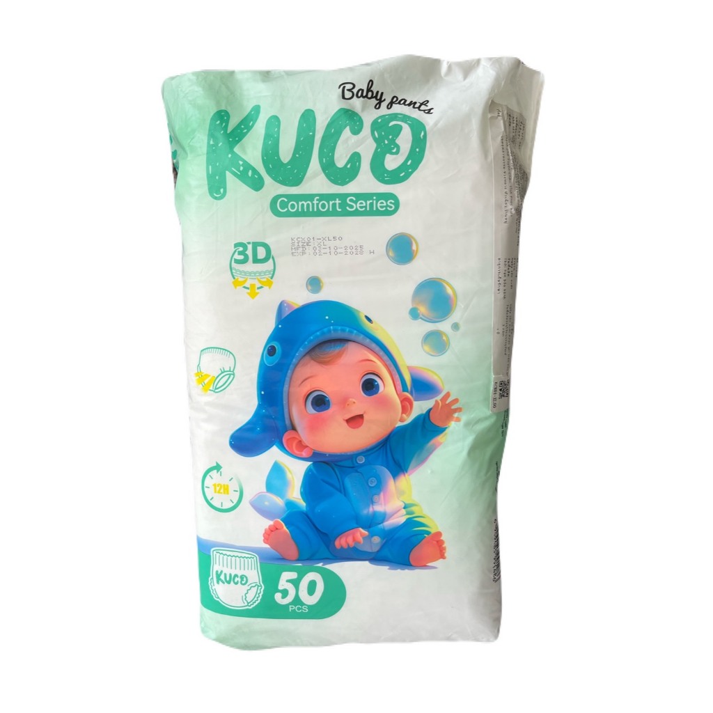 KUCO กางเกงผ้าอ้อมเด็ก Size XL (12-17 Kg.) จำนวน 50 ชิ้น หมดอายุ 02/10/2028