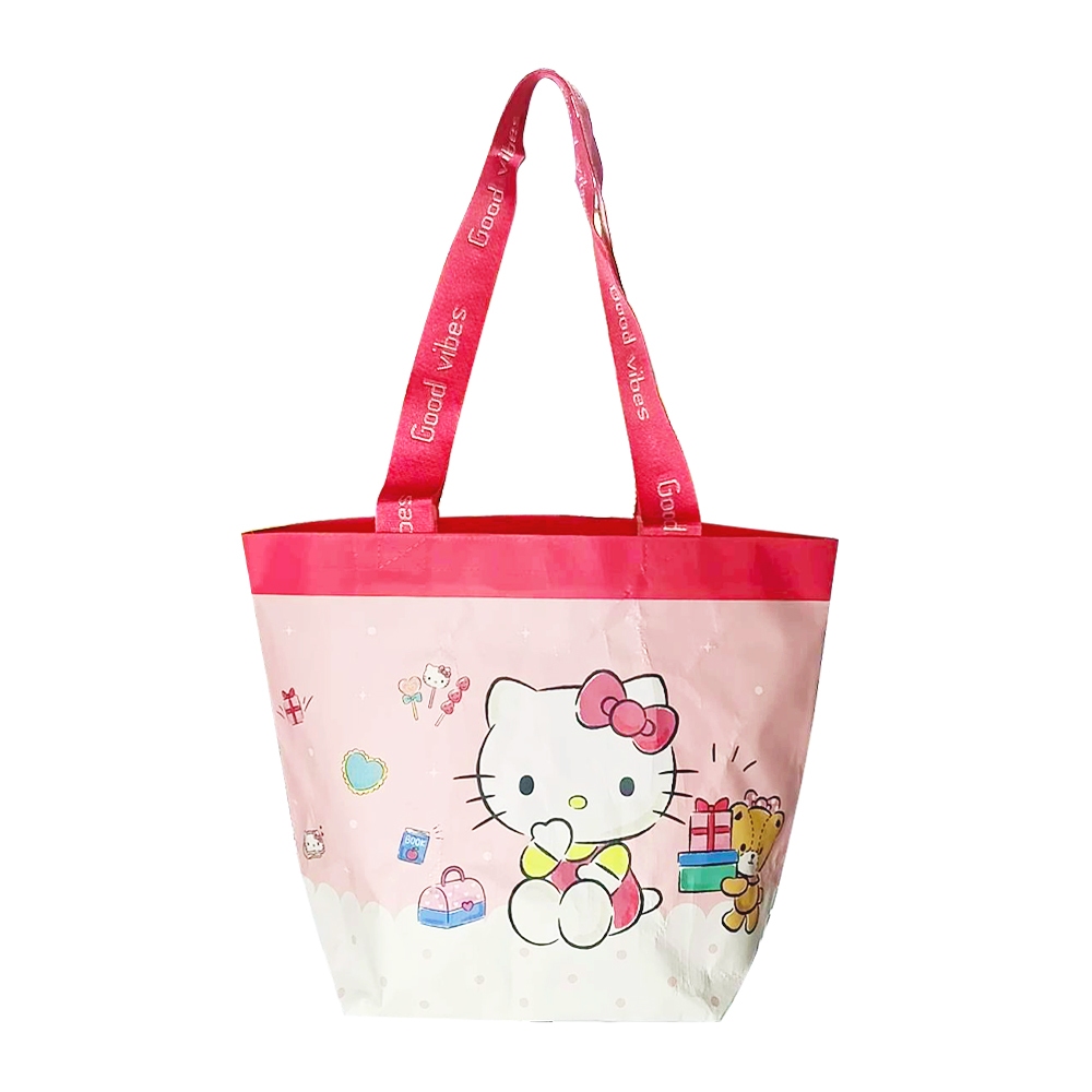 Koomsquare กระเป๋าผ้า PP Woven กันน้ำ ลาย คิตตี้ มายเมโลดี้ ขนาด 38x30 x15 ซม.