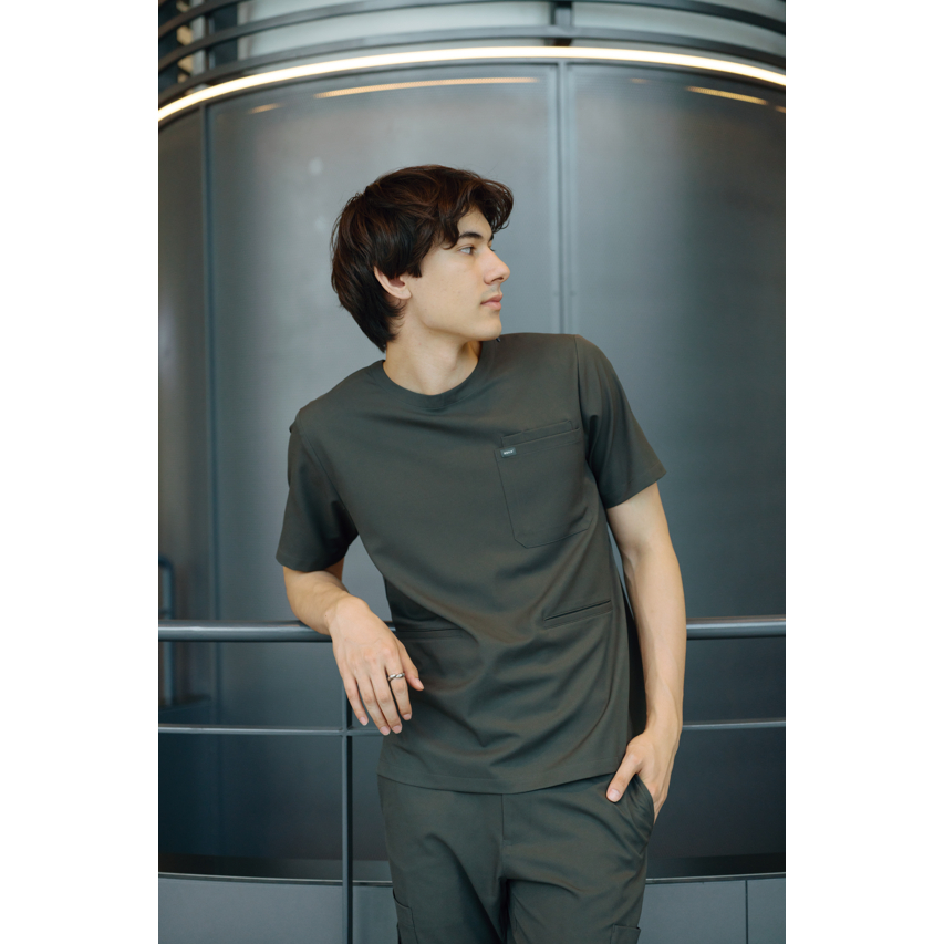 REKA SCRUBS - เสื้อคอกลม สี Space Grey - BEATRIX (ชุดสครับแพทย์ พยาบาล พร้อมปักชื่อ)