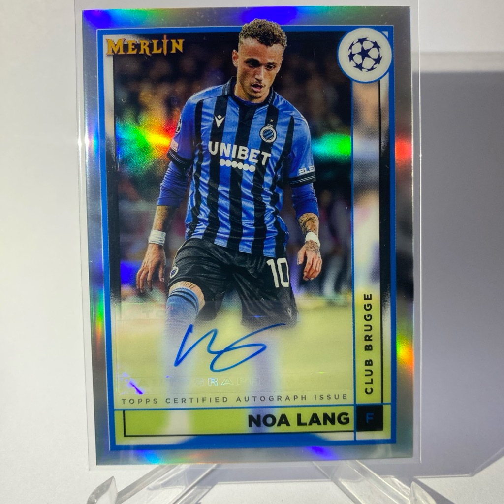 การ์ดนักฟุตบอล NOA LANG (การ์ดลายเซ็น), CLUB BRUGGE, TOPPS MERLIN 2023