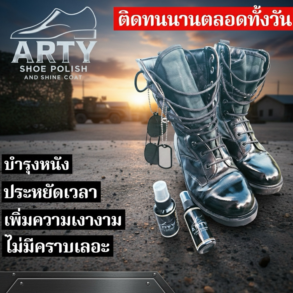 น้ำยาขัดรองเท้า/น้ำยาเคลือบเงารองเท้าหนัง ARTY