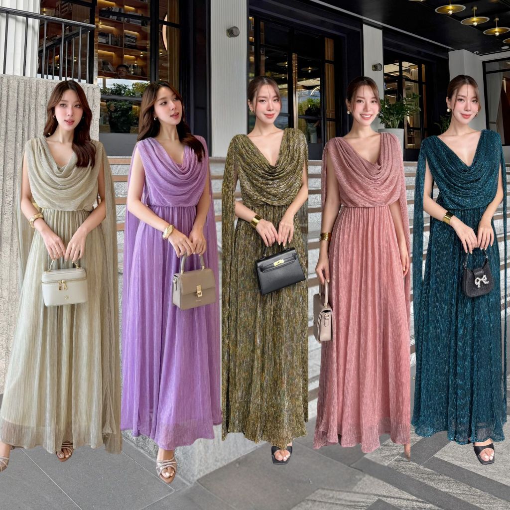 NOOZZSHOP 5911630 เดรสยาวกลิตเตอร์ ชุดไปงาน