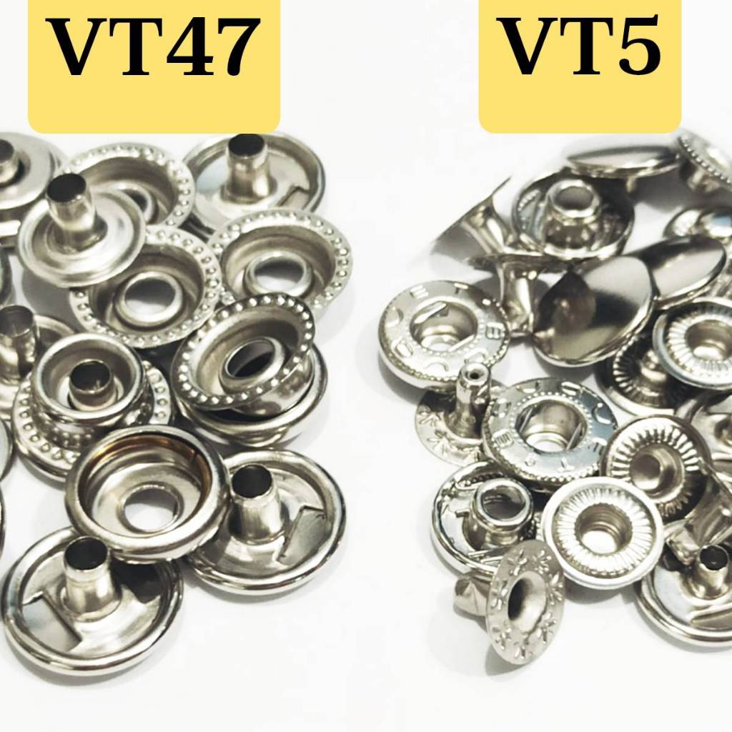 (เซ็ต 10 ชุด) กระดุมแป๊ก กระดุมสแน๊ป VT5  VT47 สีนิกเกิล เหลืองรมดำ นิกเกิลดำ คุณภาพดี