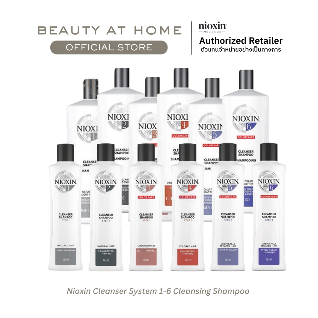 *ส่งฟรี* NIOXIN Cleanser System 1-6 Cleansing Shampoo | แชมพูช่วยลดผมร่วง 300ML