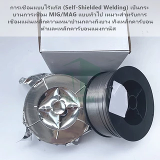 ลวดเชื่อมฟลักซ์คอร์ MIG Flux Core Gasless 0.8/1.0mm 1kg ไม่ใช้แก๊ส 2In1 เชื่อมเหล็ก/สแตนเลส สำหรับเครื่องเชื่อมMIG