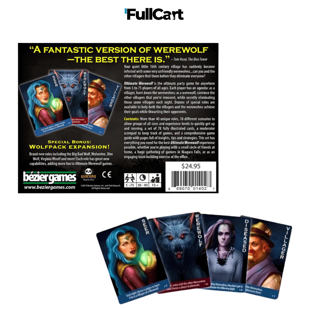 Ultimate Werewolf Deluxe Edition Board Game เกมการ์ด บอร์ดเกม เกมการ์ดหมาป่า แววูฟ เวอร์ชั่นภาษาอังกฤษ By FullCart. thumbnail 3