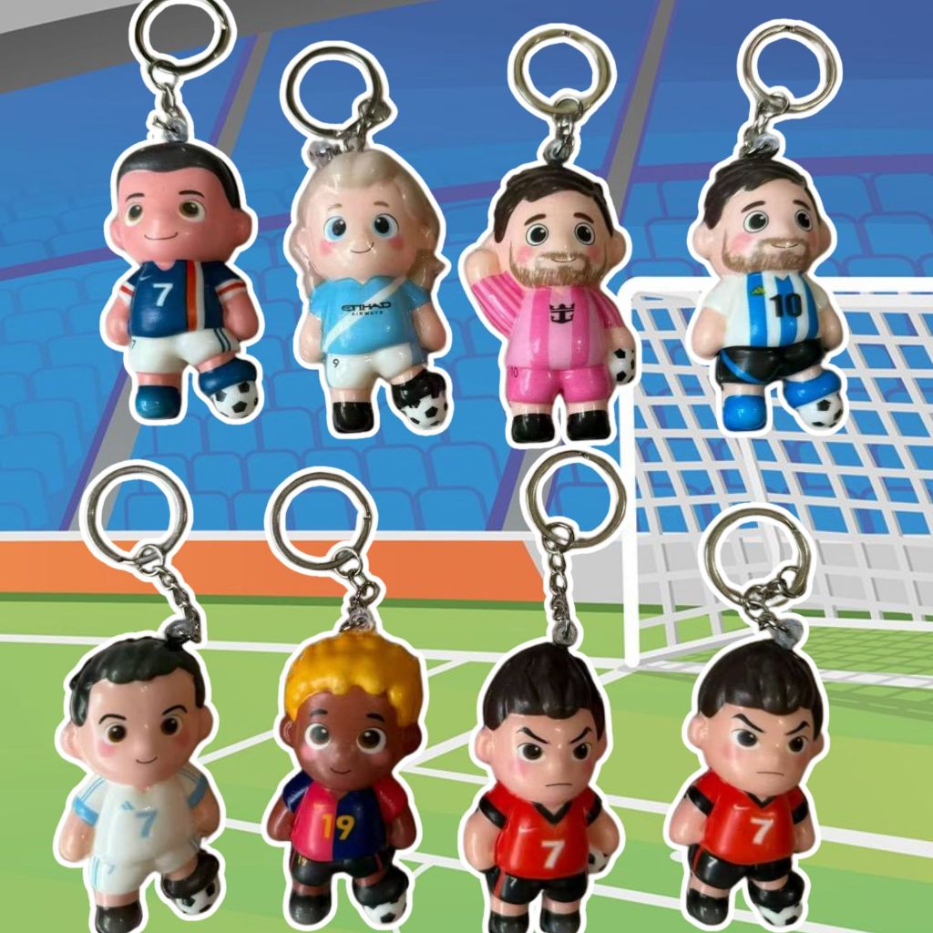 พวงกุญแจนุ่มนิ่ม "นักฟุตบอล" ⚽️ 捏捏乐 บีบเพลิน แก้เครียด ลายสวยคมชัด (Messi, Ronaldo, Haaland) พร้อมส่งจากไทย