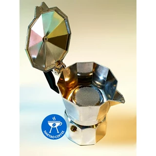 โมเกสเพรสโซ่ Moka pot รุ่นอัพเกรดหัวชงแบบ basket ออกแบบพิเศษใช้กาแฟเพียง 8-18 กรัม ก็ได้รสชาติเข้มข้นหอมละมุน