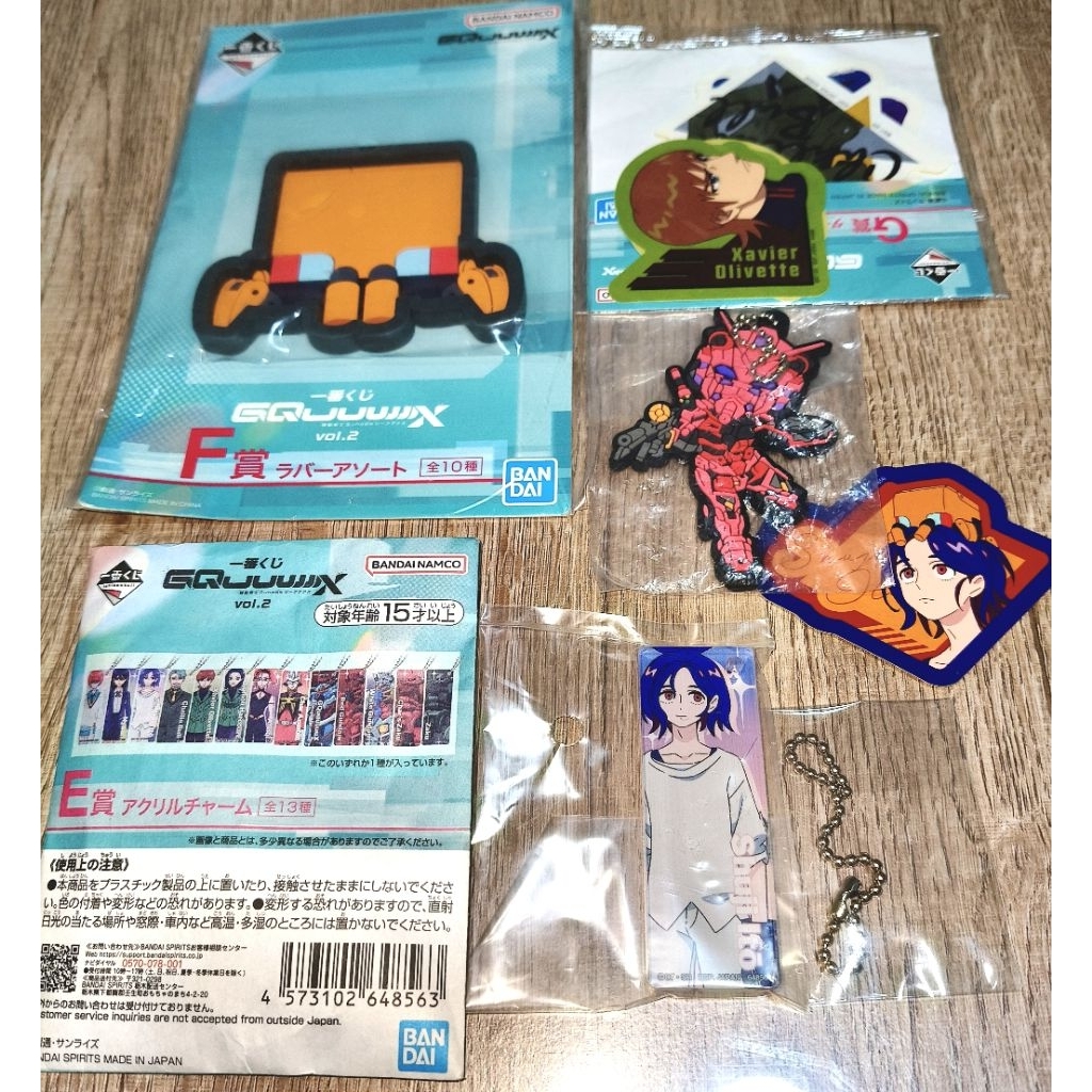 Gundam GQuuuuuuX พวงกุญแจ ichibankuji Shuji+Red Gundam มือ1-2 (ได้ทั้งหมดในรูป)
