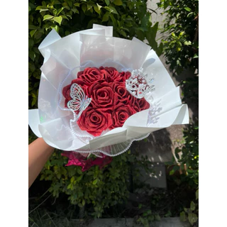 ❌รีบใช้แจ้งในแชท❌ช่อดอกกุหลาบริบบิ้น ดอกกุหลาบกริตเตอร์ 🌹 3 ดอกขึ้นไปแถมผีเสื้อ 7ดอกขึ้นไปแถมผีเสื้อ+มงกุฎ