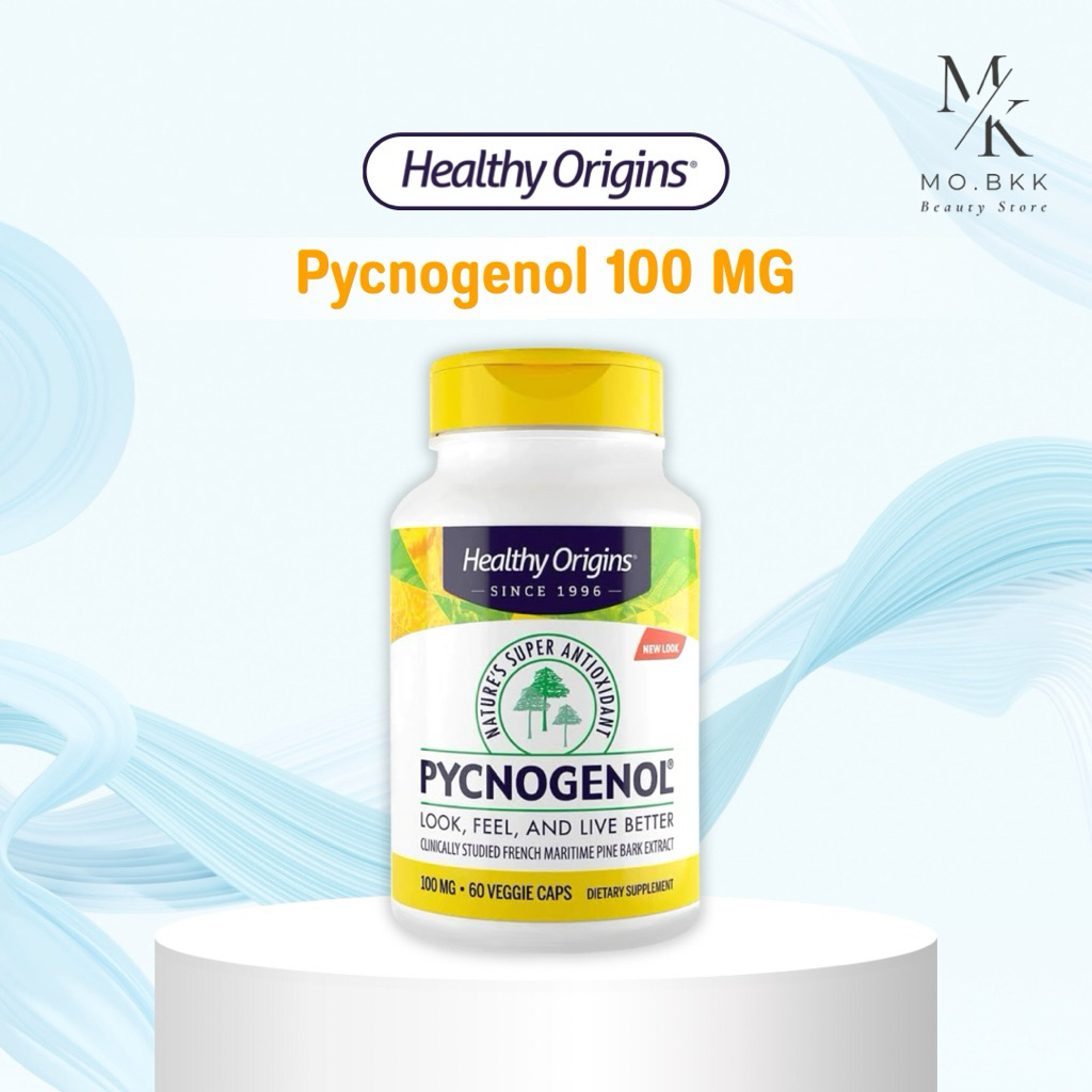 Healthy Origins Pycnogenol 100 mg อาหารเสริม เปลือกสนฝรั่งเศส เปลือกสนมาริไทม์ ดูแลสุขภาพ