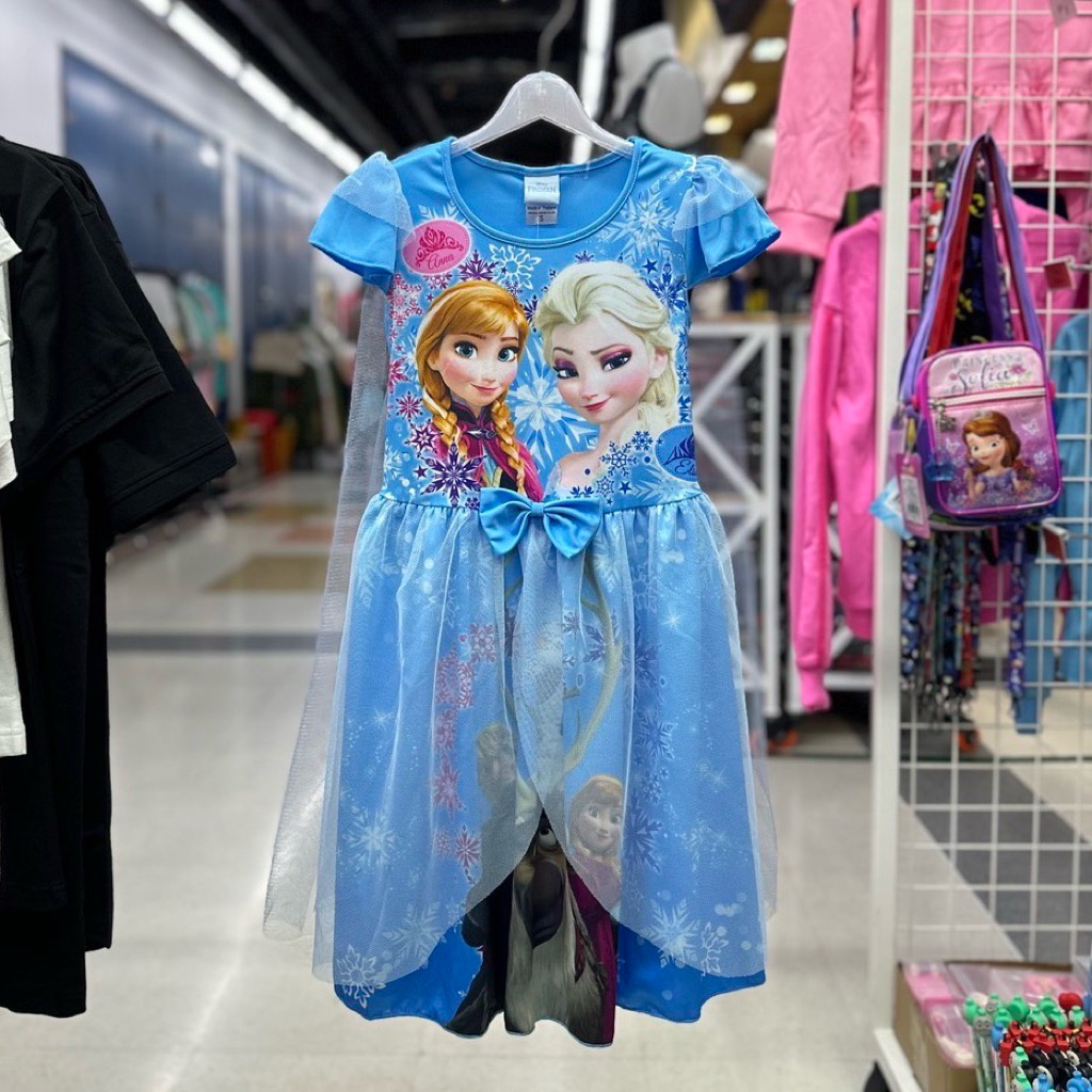ชุดเดรสกระโปรงเจ้าหญิงเอลซ่าลายลิขสิทธิ์แท้พร้อมส่ง