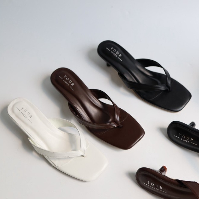 YOURSHOES B29 / รองเท้าส้นสูง 1นิ้ว รองเท้าหูหนีบ รองเท้าใส่ทำงาน