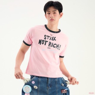 DADDYCLUB | Still Not Rich T-shirt เสื้อยืด สีชมพู สุดเท่