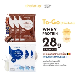 Sháke up เวย์โปรตีนซองพกพา To-Go (6 ซอง) | High Protein 28g | Lactose free | No Sugar added