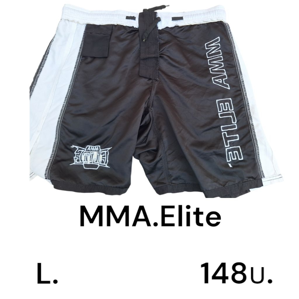 กางเกงขาสั้นสีดำคาดขาว MMA.ELITE