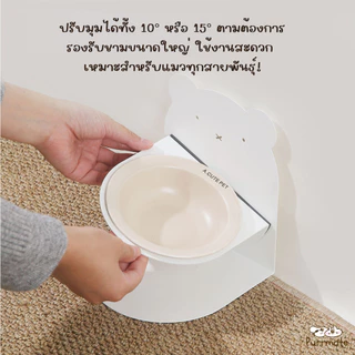 ฐานวางชามทรงสูงออกแบบน่ารัก ปรับระดับด้วยแม่เหล็ก แบบถอดประกอบได้สำหรับสัตว์เลี้ยง