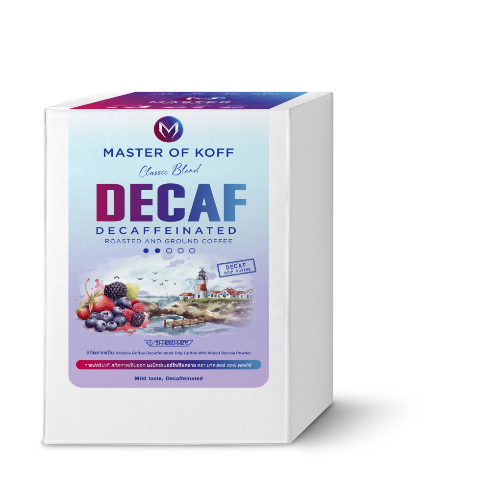 กาแฟดริป ดีแคฟ กาแฟไม่มีคาเฟอีน อาราบิก้า 100% Decaf Drip Coffee เลือกรสได้ Decaf และผงมิกซ์เบอร์รี่ฟรีซดราย กล่อง 5 ซอง - รูปที่ 3