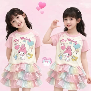 BB164 ชุดเดรสพาสเทล My Melody น้องหนูน่ารัก สดใสสุดๆ งานฟรุ้งฟริ้ง ผ้านุ่ม ใส่สบาย งานดีคุ้มค่า น้องใส่น่ารักมาก