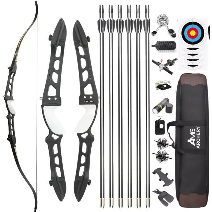 66/68/70 Inch Aluminum-Magnesium Alloy Recurve Bow Set – Right Hand, Bamboo Core Limbs, Complete Archery Kit for Target