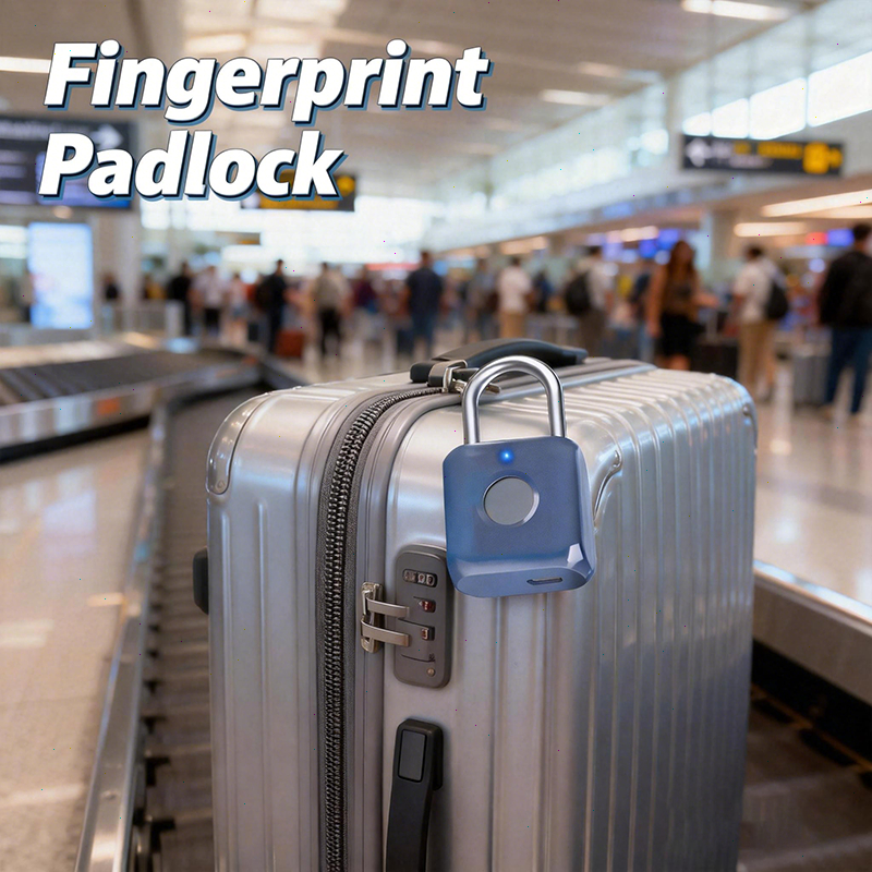Fingerprint Padlock, Smart Padlock, Locker Lock, USB Rechargeable, for Gym Locker, Luggage, Backpack