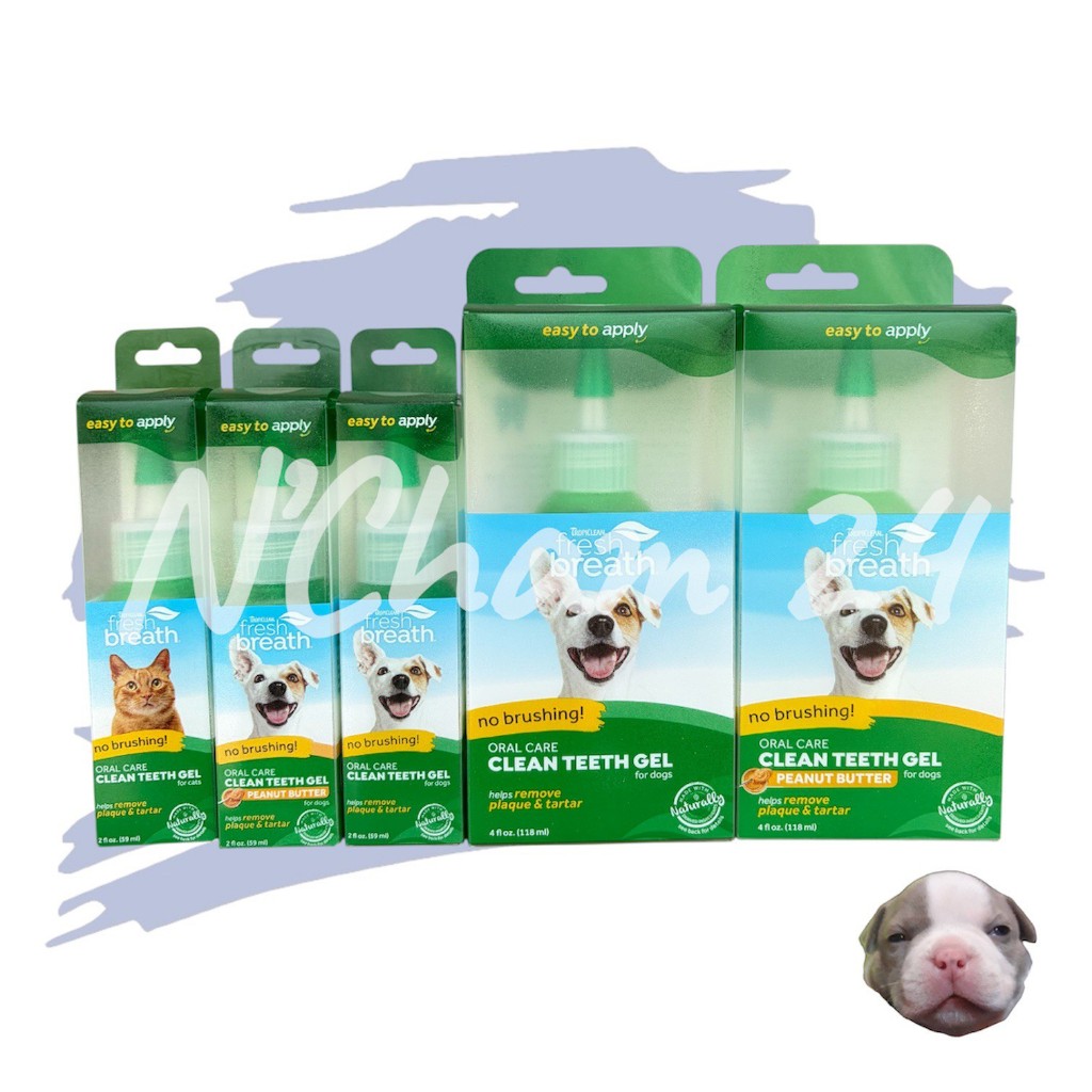 Tropiclean Fresh Breath Clean Teeeth Gel ขนาด 59 และ 118 ml. ผลิตภัณฑ์ดูแลสุขภาพช่องปาก ฟัน