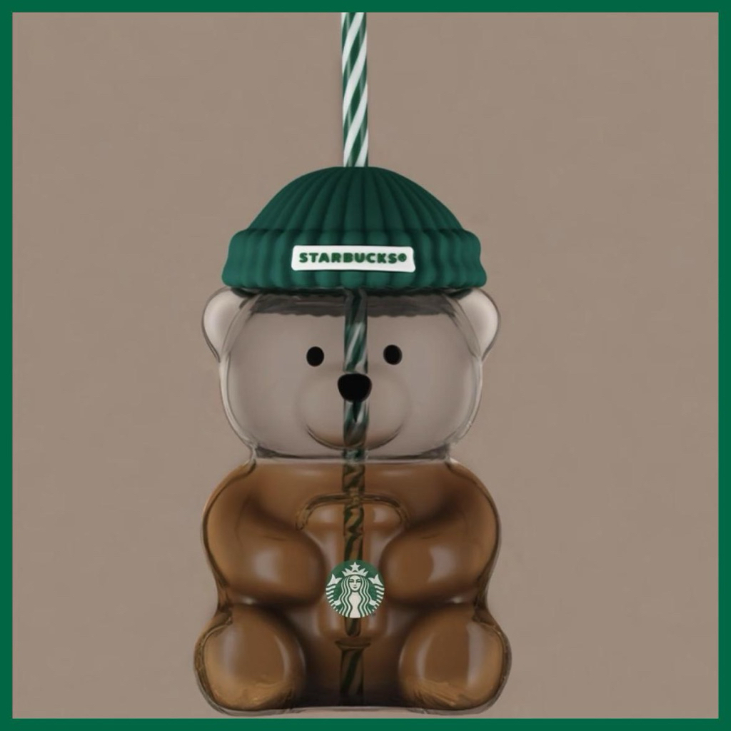 💯%Starbucks Bearista Bear Glass Cup แก้วหมีใส Bearista Limited Edition ของแท้100%